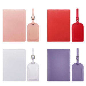 Etiqueta de equipaje de PU personalizada con pulsera, de cuero, con nombre, identificación y patrón único, para pasaportes, de buena calidad. - Product Image 5