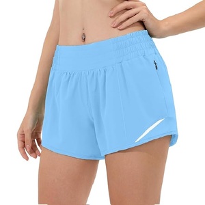 Custom Made Ladies Hot Shorts 100% Polyester Aero Blue Color Regular Fit for Sport Fitness Yoga-Meilleur prix d'usine au Bangladesh - Product Image 1