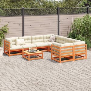 Set Divano da Giardino Bianco Crema e Marrone Cera - Product Image 3
