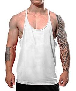 MANTO STR-MV07 Bright Color Seamless Breathable 100% Cotton O-Neck Workout Tank Top with Multi-Position Options <b>Men's</b> 120g - Product Image 1