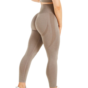 Leggings de fitness sans couture pour femme, taille haute, extensibles, respirants, effet ventre plat, pour le yoga, la gym et la course à pied - Product Image 2