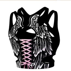 Custom Sexy Women's Gothic Y2K Lace Crop Tank <b>Top</b> with Embroidery Skinny Fit Sleeveless Fitness Streetwear OEM Camisole - Product Image 3