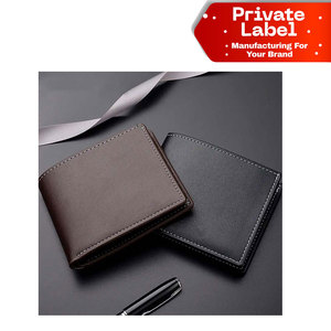 Factory Wholesale Secure RFID Leather Wallet Custom Brand <b>Name</b> Card Holder Custom Design RFID Leather Wallet Men High Capacity - Product Image 1