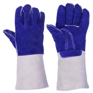 Gants de travail en cuir de vachette de qualité supérieure, 14 pouces, avec doublure en polaire intégrale, protection contre la chaleur et les étincelles, sécurité industrielle - Product Image 5