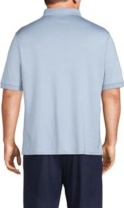 Polo de Manga Corta Azul Claro para Hombre, Corte Regular, Algodón Piqué, Estilo Casual con Botones, Color Sólido, Transpirable, Tejido de Punto - Product Image 2