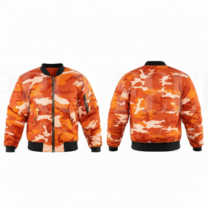 Blouson bomber camouflage imprimé sur toute la surface, matière personnalisée, fermeture éclair, veste coupe-vent décontractée pour l'extérieur, veste streetwear tendance - Product Image 2