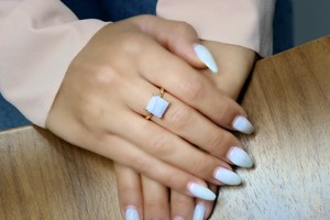 Anillo de Plata de Ley S925 de Primera Calidad con Ágata Azul en Forma Cuadrada, Joyería Fina para Bodas y Fiestas - Product Image 6