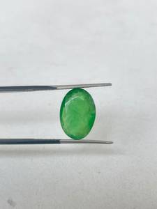 Esmeralda ovalada natural, piedra preciosa verde facetada, esmeralda suelta para la elaboración de joyería. - Product Image 2