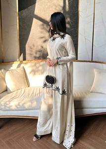 Traje Kurti Farshi Salwar de crepé para mujer, fabricado en India, con bordados de primera calidad y elegante dupatta para fiestas. - Product Image 2