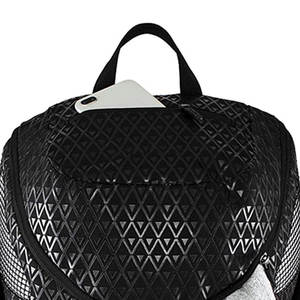 <b>Black</b> 600D Nylon Basketball <b>Backpack</b> with Mesh Side Pockets and Adjustable Strap Closure for Men - Product Image 4