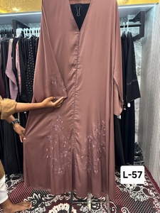New2026 Sale Modest Dubai Beaded Sequined Long Sleeve <b>Abaya</b> Muslim Traditional Handmade Wedding Women Polyester Breathable VNeck - Product Image 5