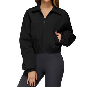 Hot Sell Midweight Breathable Windproof Zip Casual Full Length Hoodie Autumn Winter <b>Yoga</b> Outfit Fitness Windbreaker <b>Jacket</b> - Product Image 2
