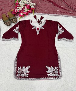 Top Patiala con bordado islámico y dupatta para mujer, corte regular, ropa informal india y pakistaní (MT-4021) 84484 - Product Image 3