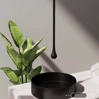 Robinet de plafond en laiton massif noir mat Design goutte d'eau murale robinet d'eau de plafond de salle de bain chaud et froid
