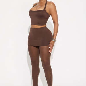 Jupe mini tendance taille haute moulante crayon délavée stretch en spandex pour femme, froncée, style bandage, sexy, décontractée, pour le bureau - Product Image 3