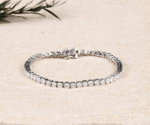 Pulsera de tenis de oro blanco de 14K, pulsera de diamantes cultivados en laboratorio de corte redondo de 2.80 MM, mayorista de joyería de diamantes cultivados en laboratorio en India - Product Image 1