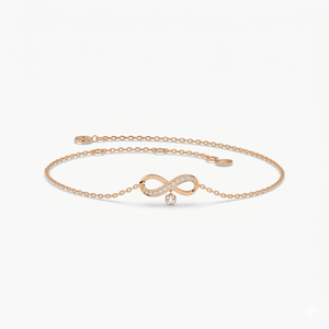 Top Quality Solid 925 Sterling Silver 18k Gold Plated Infinity Design Link Chain CZ Bracelet For Women Fine Handmade Jewelry - Product Image 1