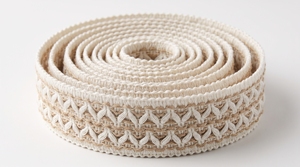 Ribete de encaje de algodón y yute texturizado para manualidades de decoración del hogar y bordes decorativos - Product Image 2