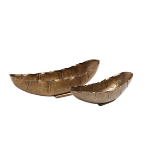 Juego decorativo en forma de plátano de metal de 2 cuencos de lujo para servir, cuenco de utensilios de cocina más vendido, decoración del hogar - Product Image 1