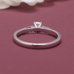 IGI Certified Cushion Cut Solitaire <b>Diamond</b> <b>Ring</b> in 14KT Yellow / Rose & White Gold - Product Image 4