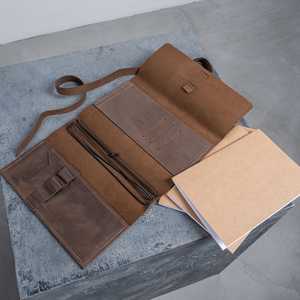 Couverture de carnet en cuir pour affaires, étui pour journal d'écriture, support rechargeable, fournitures de bureau NBC-0112 - Product Image 6