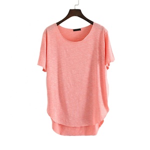 Wholesale <b>Plus</b> <b>Size</b> Women Shirts Custom Clothes Manufacturer Woman <b>Top</b> Fashionable Loose Fit Cotton T Shirt - Product Image 3