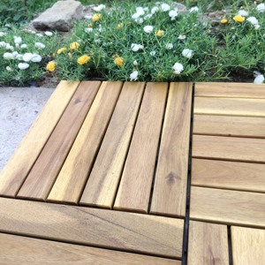 Envío Gratuito, Baldosas de Madera de Acacia de 12 x 12 Pulgadas, Encajables, para Pisos Interiores, Estilo Europeo, para Patio, Jardín y Terraza - Product Image 4