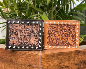 Cartera plegable corta con múltiples posiciones de cuero mecanizado a mano para hombre, carteras con bloqueo RFID de piel de vaca hechas a mano con costuras ultra fuertes - Product Image 5