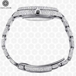 Charm_Jewells Luxury Stainless Steel <b>Watch</b> 40mm Round Case Analog Quartz Sapphire Crystal Dial Folding Clasp Unisex - Product Image 3