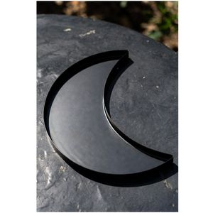 Modern <b>Black</b> Metal Crescent Moon Serving Tray Decorative Moon Phase Jewelry <b>Plate</b> Ramadan Eid Decor Wholesale Catchall Tray - Product Image 1