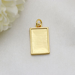 Pendentif Vintage en Argent Sterling 925 Plaqué Or Pandahall, Breloques Cœur Véritable Rectangulaires avec Feuille, pour Fabrication de Bijoux DIY Femme, Idéal pour Fêtes - Product Image 4