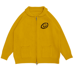 Pull d'hiver pour hommes avec logo personnalisé OEM & ODM Haut en tricot de coton avec col rond <span class=keywords><strong>Smile</strong></span> Jumpers Cardigan Knitwear - Product Image 3