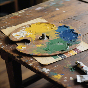 Paleta <span class=keywords><strong>de</strong></span> Madera Ovalada Personalizable para Pintura <span class=keywords><strong>de</strong></span> Acuarela/Óleo/Acrílica, Ligera y Fácil <span class=keywords><strong>de</strong></span> Limpiar, Ideal para Promociones - Product Image 3