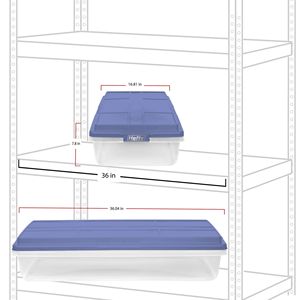 Contenitore di Stoccaggio in Plastica Trasparente HI-RISE da 63 Quarti, Blu, con Coperchio HI-RISE, Confezione da 2, per Organizzazione Sotto il Letto - Product Image 4