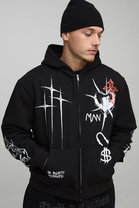 Sudadera con Capucha de Forro Polar Teñido Liso de Invierno, 100% Algodón, con Estampado por Transferencia de Calor Personalizado, Unisex, con Color Personalizado - Product Image 4