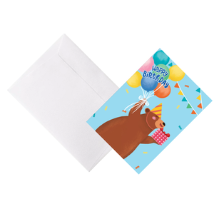 Tarjeta 3D Pop-Up con Temática Animal, Diseño de Oso con Globos y Regalos, Impresión de Dibujos Animados, Manualidades de Papel para Tarjetas de Felicitación Hechas a Mano para Días Festivos - Product Image 4