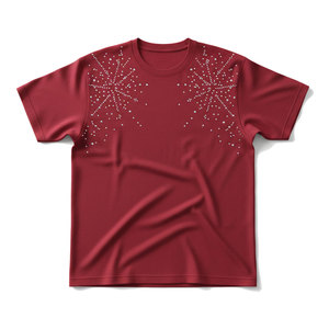 T-shirts pour hommes en coton 100% respirant, coupe classique, col rond, manches courtes, couleur unie personnalisée, strass, qualité supérieure - Product Image 1
