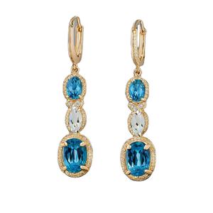 Goutte d'eau Boucles d'oreilles Bijoux Lunette Réglage 18k Or Plaqué Argent 925 Sterling Boucles d'Oreilles de Mariage - Product Image 1