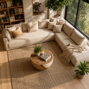 Table basse Horizon Bowl, finition naturelle, style moderne, bois de Suar massif, plateau épais de qualité supérieure, meubles de salon pour la maison - Product Image 6