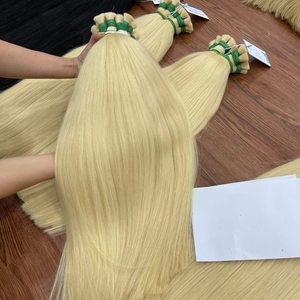Extensions de cheveux raides en vrac couleur blonde 100% vietnamiens de haute qualité prix d'usine en gros - Product Image 1