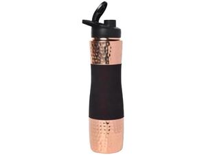 Bouteille d'eau en cuivre avec bec verseur, capacité de 1000 ml, personnalisable, grande capacité portable pour les bienfaits ayurvédiques, cerise foncée - Product Image 2