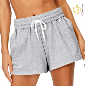 High Waist Knitted <b>Women's</b> <b>Shorts</b> Solid <b>White</b> Drawstring Elastic Closure Breathable Casual Fit Regular Style - Product Image 4