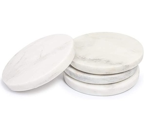 Ensemble de sous-verres décoratifs en marbre élégants avec un artisanat artistique, idéal pour les maisons modernes et les accessoires de style de vie luxueux - Product Image 1