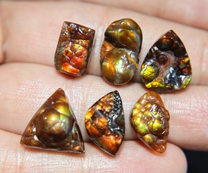 Natural Mexican Fire Agate Druzy Cabochon Smooth Mix Shape Loose Gemstone for Jewelry - Product Image 5