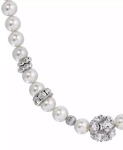 Collana con perle finte grigie e accenti in vetro |   2028 - Product Image 2