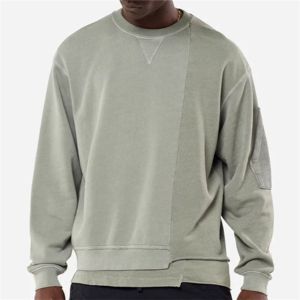 Sudadera Vintage de Alta Gama con Efecto Desgastado, Unisex, Manga Raglán, Bordada, Color Sólido, para Uso Casual Transfronterizo - Product Image 4
