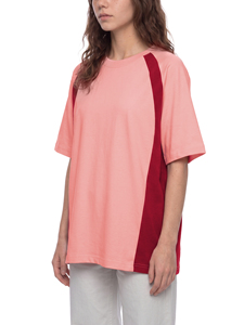 Camiseta de Algodón Rosa Oversize para Mujer, Cuello Redondo, Manga Corta, Corte Holgado, Encaje, Antiarrugas, para Primavera/Verano - Product Image 4