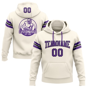 Sudadera con Capucha de Fútbol Americano Morada y Negra, Diseño Nuevo, Personalizada y Cosida, Venta Directa al Por Mayor - Product Image 1