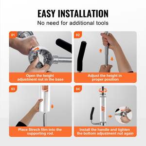 Dispensador de película elástica de resistencia Industrial, soporte de rollos de 12 \ "-20 \", máquinas de envolver con mango extendido para envolver palets, envío - Product Image 5