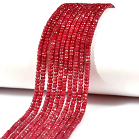 Perles facettées en corindon naturel AAA, rubis, 4 mm, 13 pouces, pierres précieuses en vrac pour la fabrication de bijoux à prix de gros